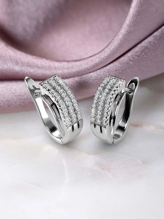 Diamond Hoop Earrings | Sparkling Fashion Jewellery by Peora Fashions