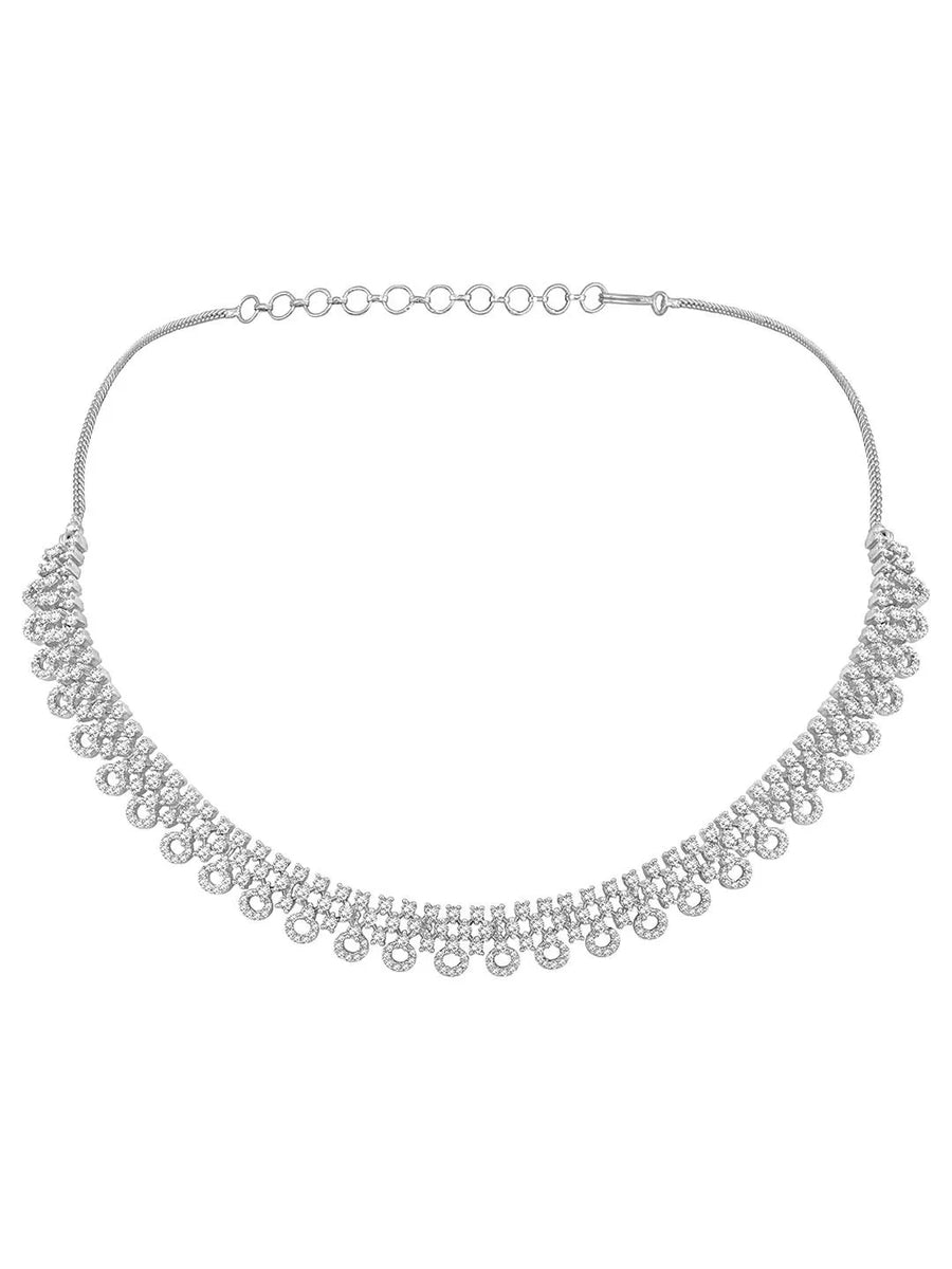 Lustrous Legacy CZ Necklace Set - Silver