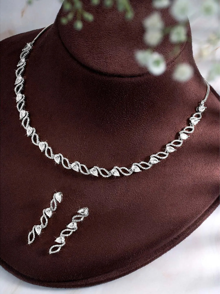 CZ Necklace Set – Exquisite Cubic Zirconia Jewellery by Peora

