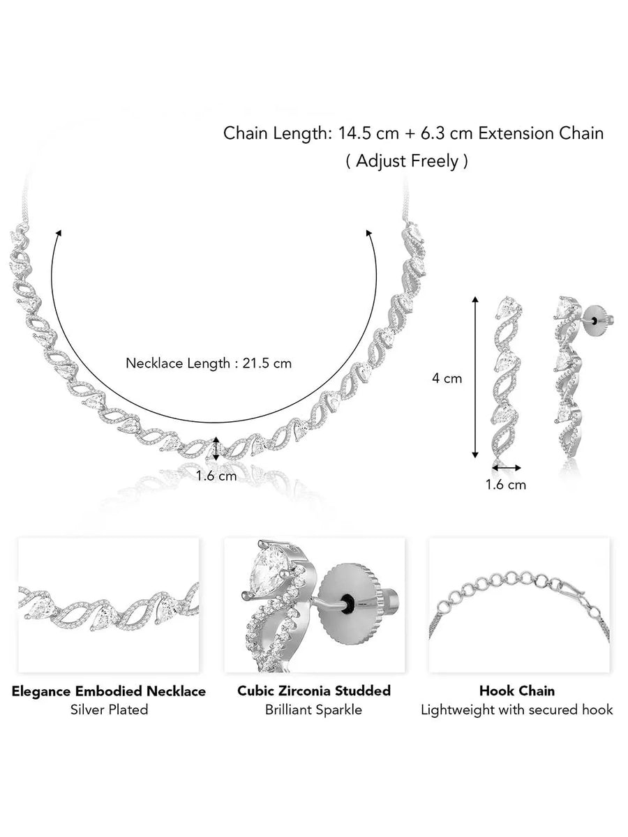 CZ Necklace Set – Exquisite Cubic Zirconia Jewellery by Peora
