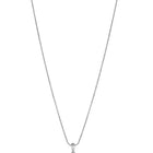 Elegant CZ Round Pendant Orbit Set. Silver-plated pendant necklace and a pair of earrings with a round pendant & CZ stones.
