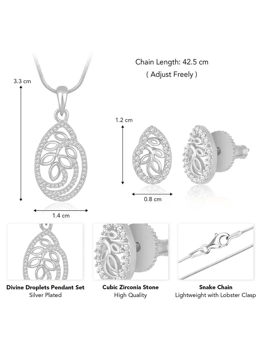 Timeless Divine Droplets CZ Pendant Set