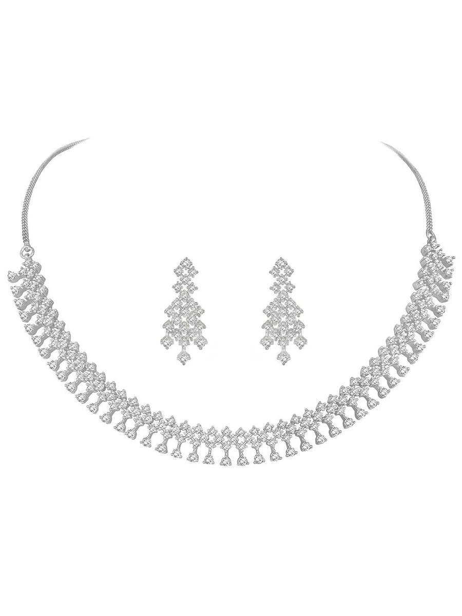 CZ Necklace Set – Premium Jewellery with Sparkling Finish by Peora
