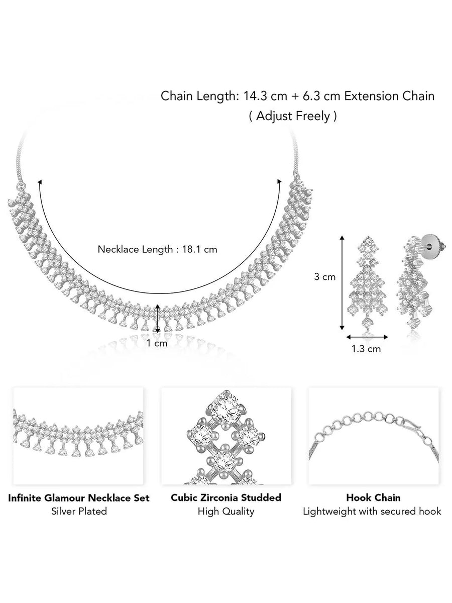 CZ Necklace Set – Premium Jewellery with Sparkling Finish by Peora
