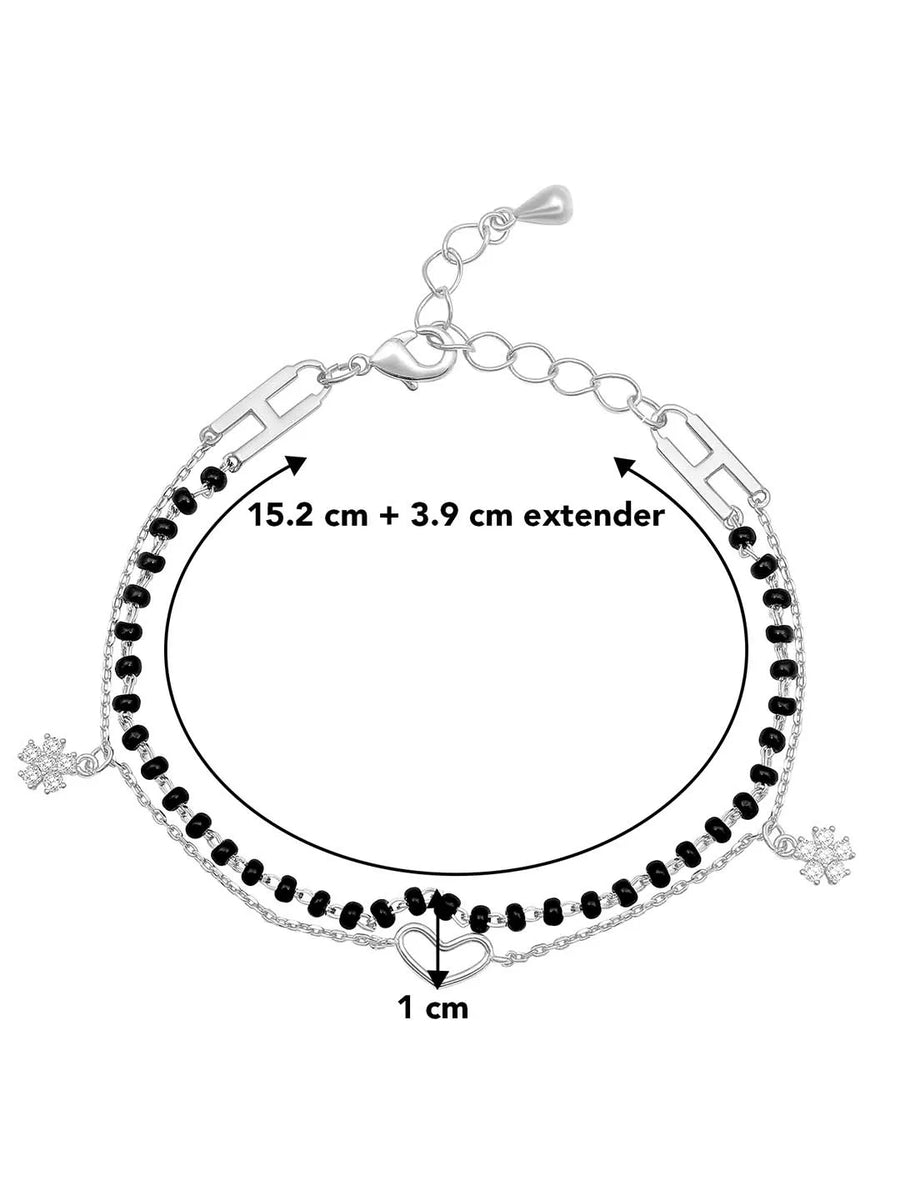 Chic Noir Heart Bracelet – Stylish Black-Toned Jewellery by Peora
