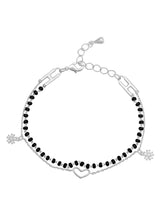 Chic Noir Heart Bracelet – Stylish Black-Toned Jewellery by Peora
