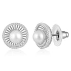 Touch of Mystic Pearls CZ Stud - Silver
