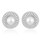 Touch of Mystic Pearls CZ Stud - Silver