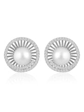 Touch of Mystic Pearls CZ Stud - Silver