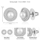 Touch of Mystic Pearls CZ Stud - Silver