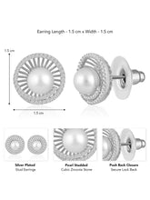 Touch of Mystic Pearls CZ Stud - Silver