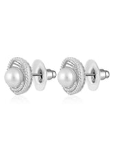 Touch of Mystic Pearls CZ Stud - Silver
