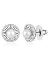 Touch of Mystic Pearls CZ Stud - Silver
