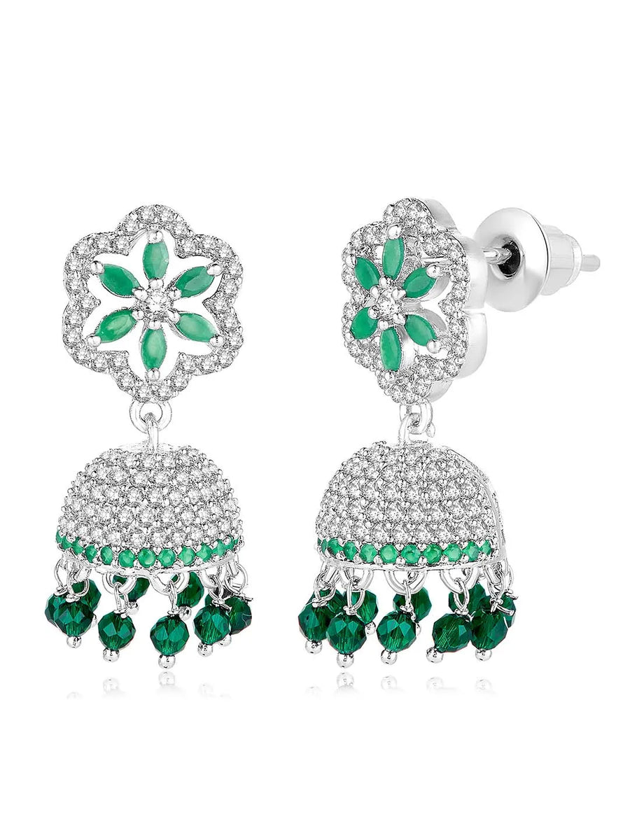Grove CZ Jhumki | Nature-Inspired Jewellery by Peora

