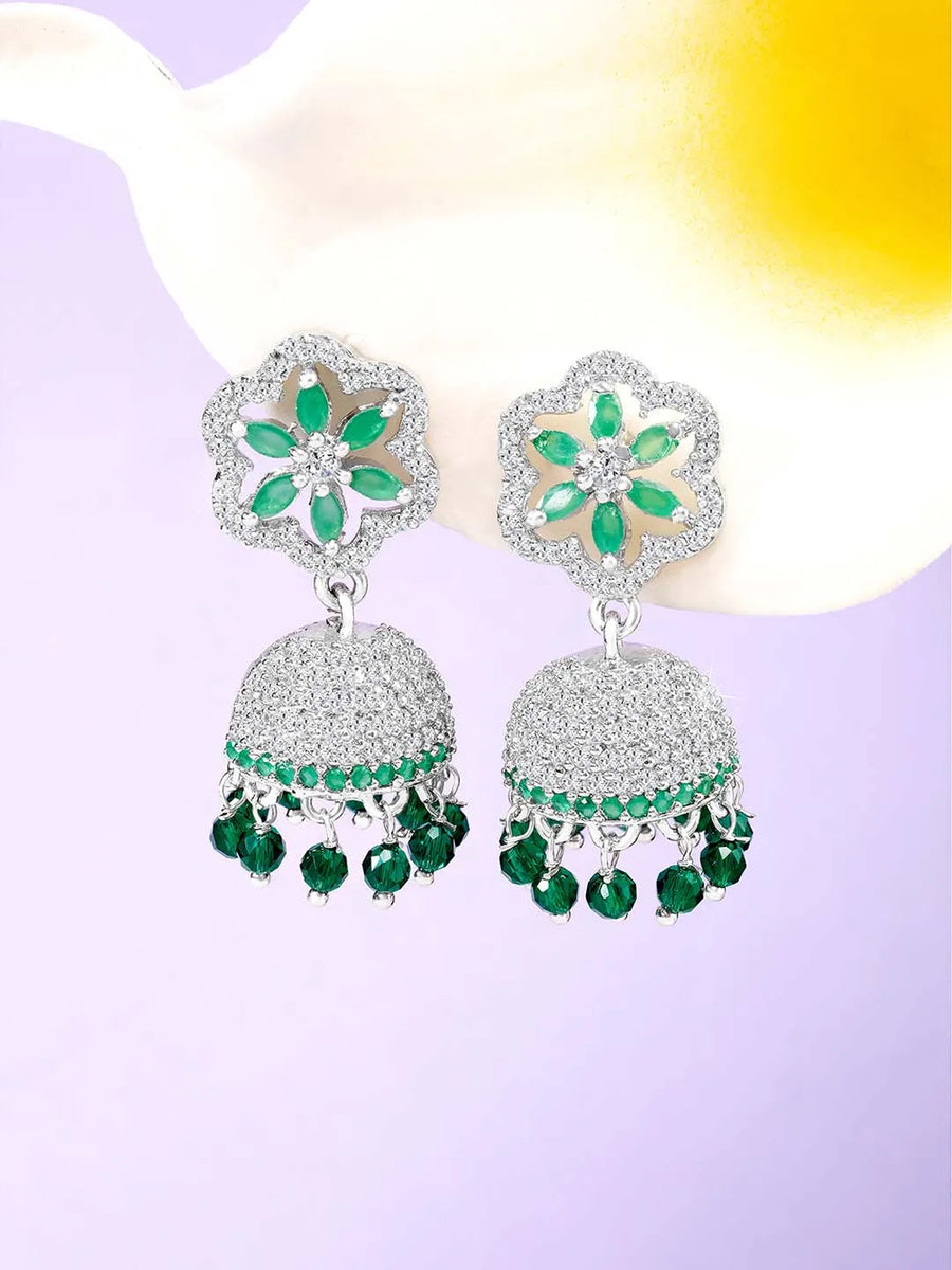 Grove CZ Jhumki | Nature-Inspired Jewellery by Peora

