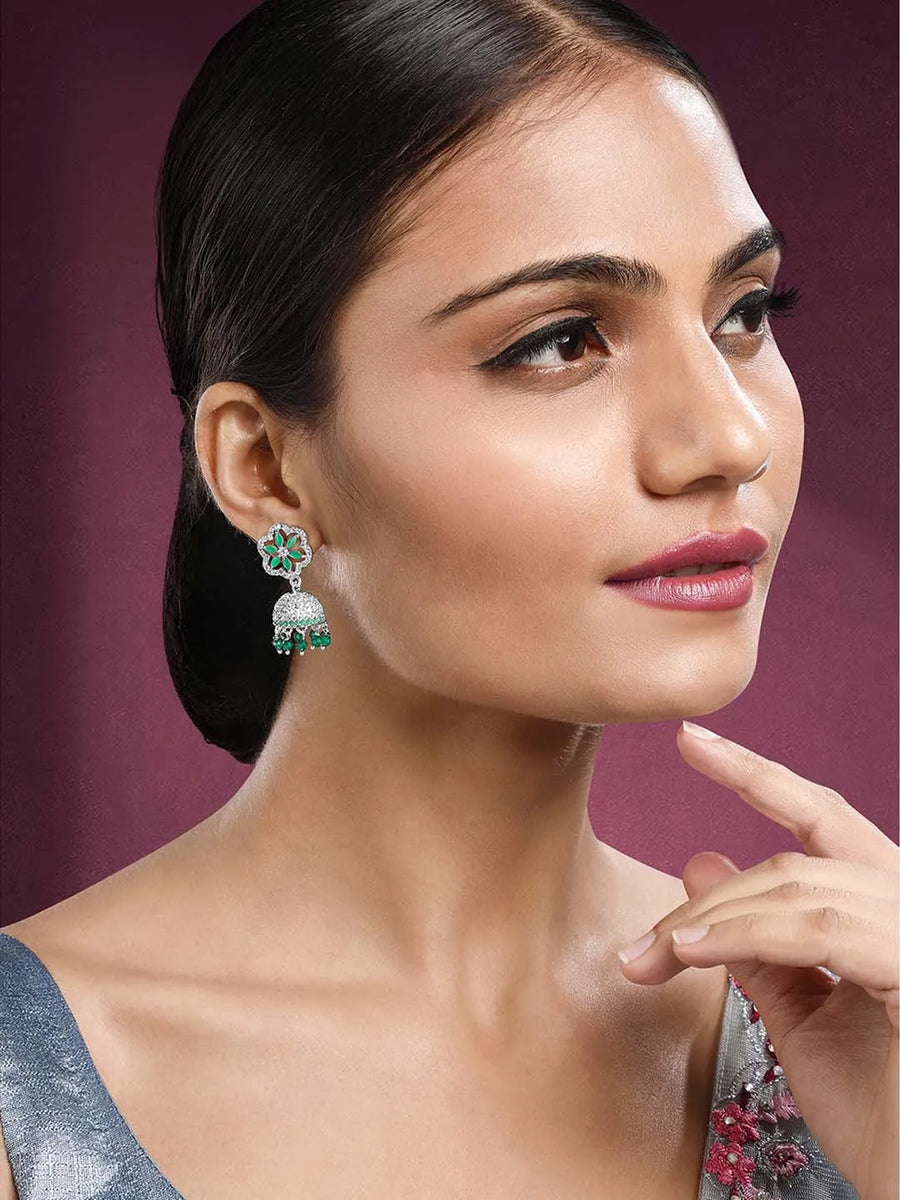 Grove CZ Jhumki | Nature-Inspired Jewellery by Peora

