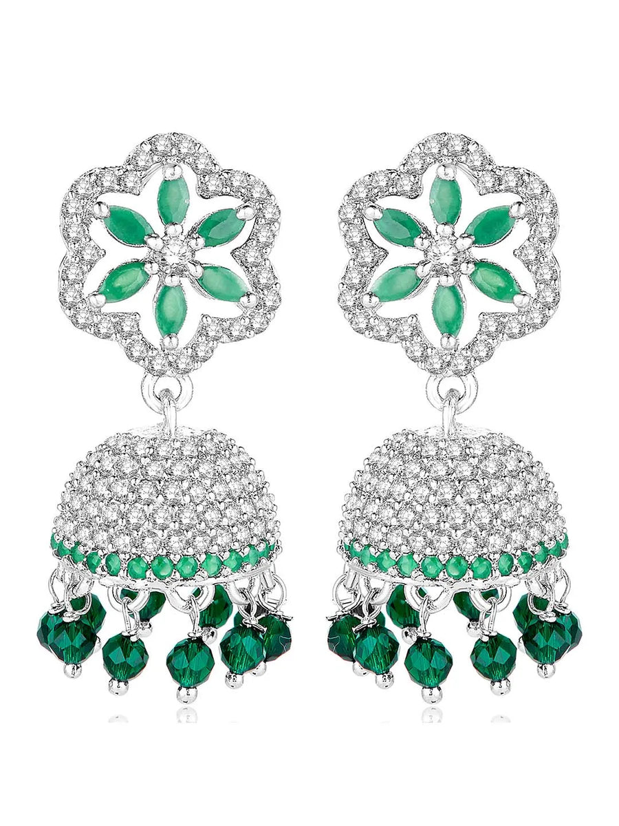 Grove CZ Jhumki | Nature-Inspired Jewellery by Peora

