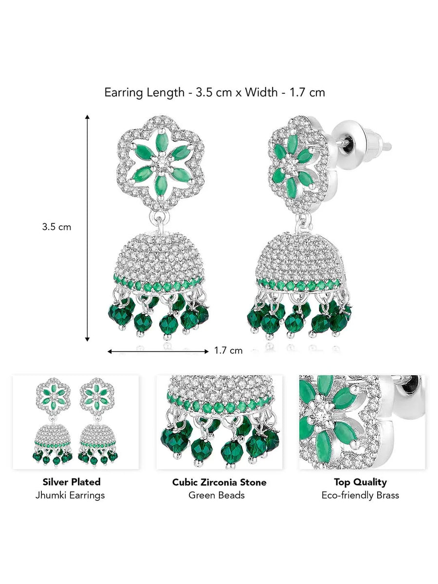 Grove CZ Jhumki | Nature-Inspired Jewellery by Peora

