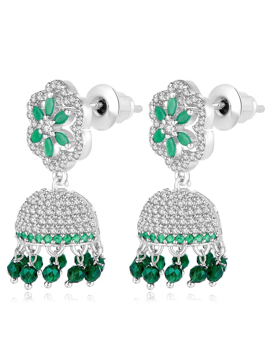 Grove CZ Jhumki | Nature-Inspired Jewellery by Peora

