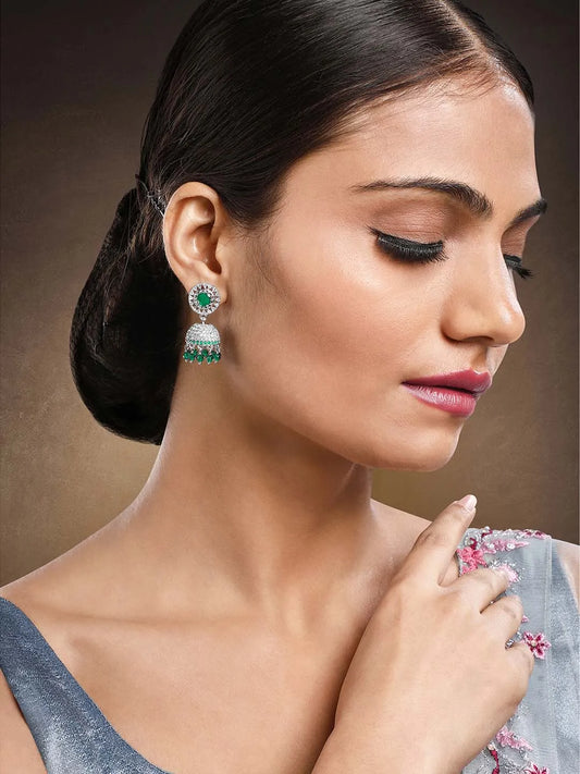 CZ Jhumki Design – Elegant CZ Jewelry by Peora

