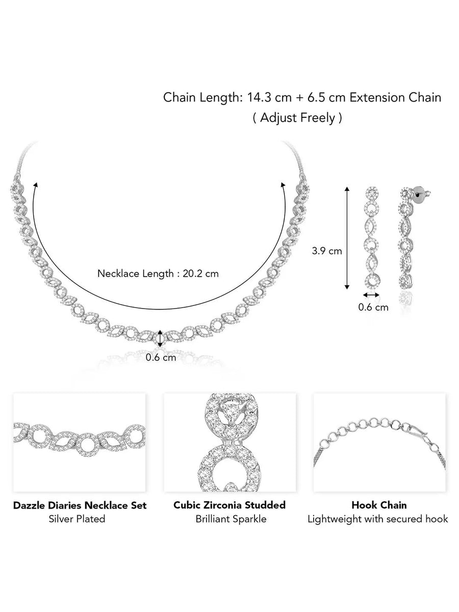 Diaries CZ Necklace Set – Elegant Storytelling Jewellery by Peora
