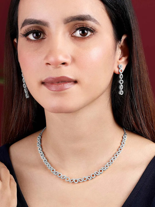 Diaries CZ Necklace Set – Elegant Storytelling Jewellery by Peora
