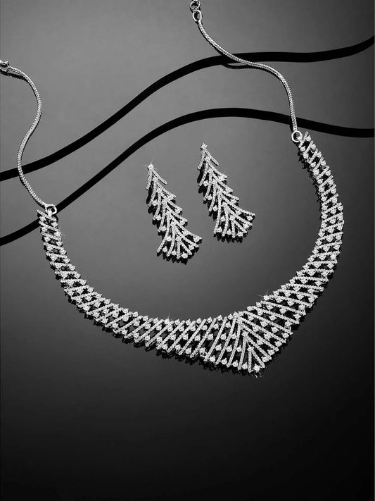 Divinity CZ Necklace Set – Graceful CZ Stone Jewellery by Peora
