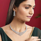 Divinity CZ Necklace Set – Graceful CZ Stone Jewellery by Peora
