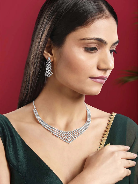 Divinity CZ Necklace Set – Graceful CZ Stone Jewellery by Peora
