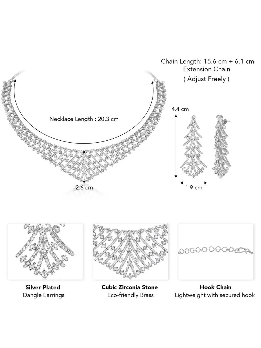 Divinity CZ Necklace Set – Graceful CZ Stone Jewellery by Peora
