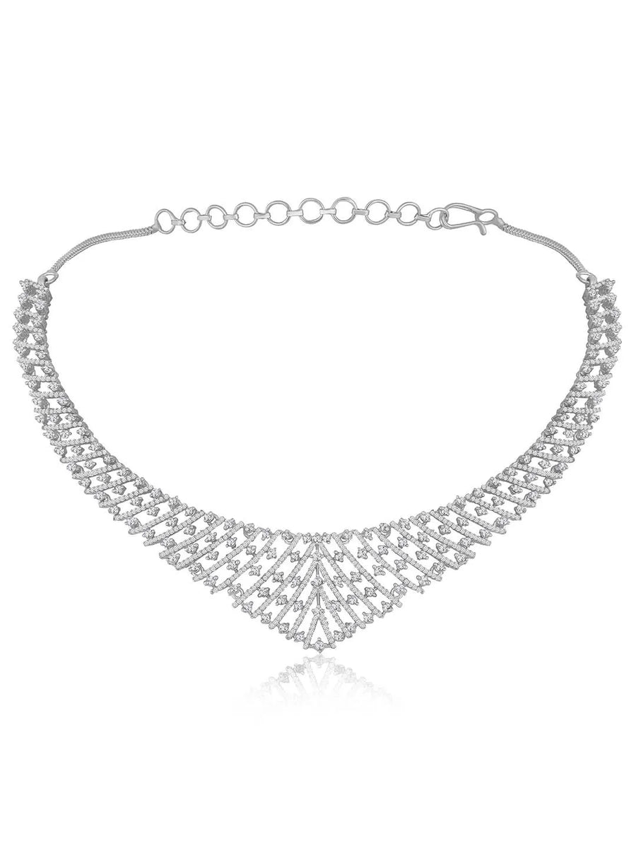 Divinity CZ Necklace Set – Graceful CZ Stone Jewellery by Peora
