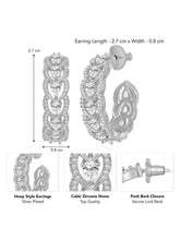 Sparkle & Shine CZ Hoop Earrings. Silver-plated hoop earrings with cubic zirconia stones from Peora.