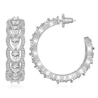 Sparkle & Shine CZ Hoop Earrings. Silver-plated hoop earrings with cubic zirconia stones from Peora.