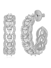 Sparkle & Shine CZ Hoop Earrings. Silver-plated hoop earrings with cubic zirconia stones from Peora.