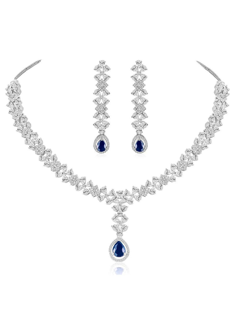 CZ Necklace Set – Elegant Sparkle Jewellery Collection by Peora
