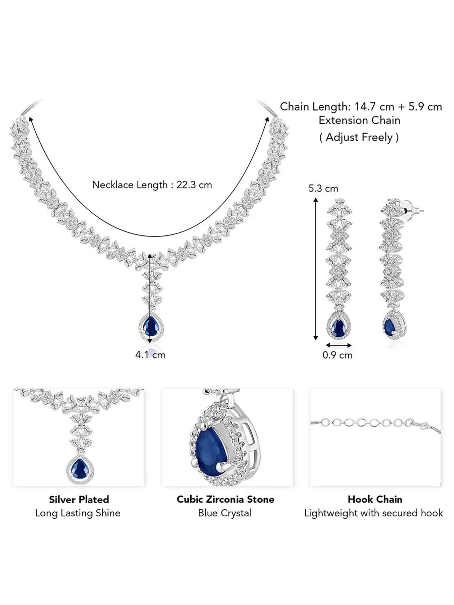 CZ Necklace Set – Elegant Sparkle Jewellery Collection by Peora
