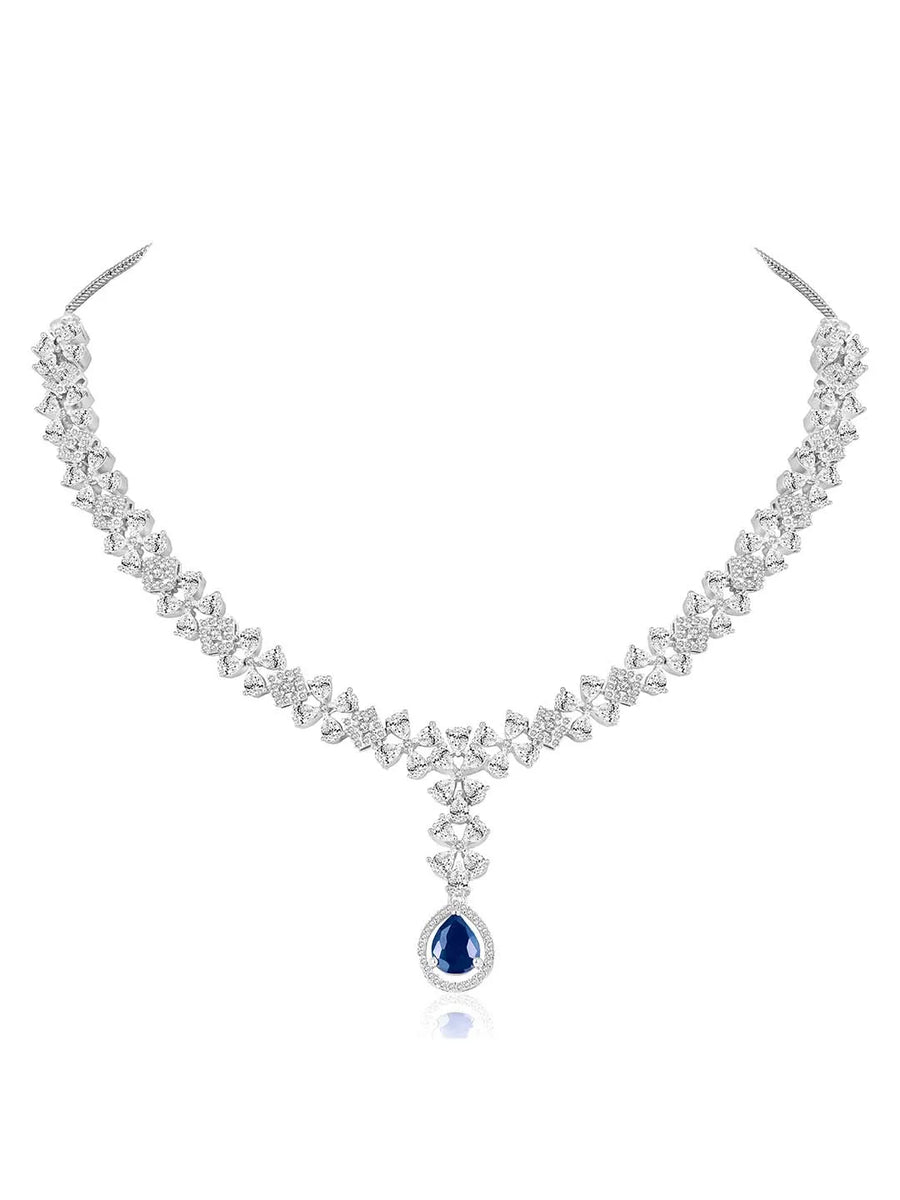 CZ Necklace Set – Elegant Sparkle Jewellery Collection by Peora
