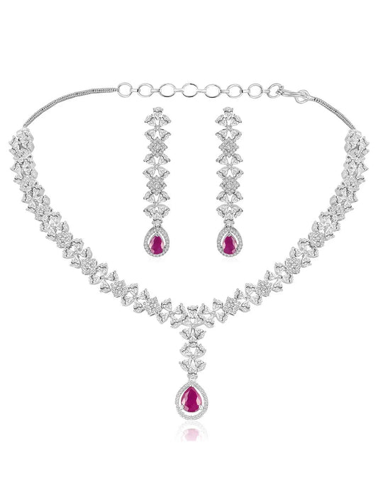 CZ Necklace Set – Elegant Sparkle Jewellery Collection by Peora
