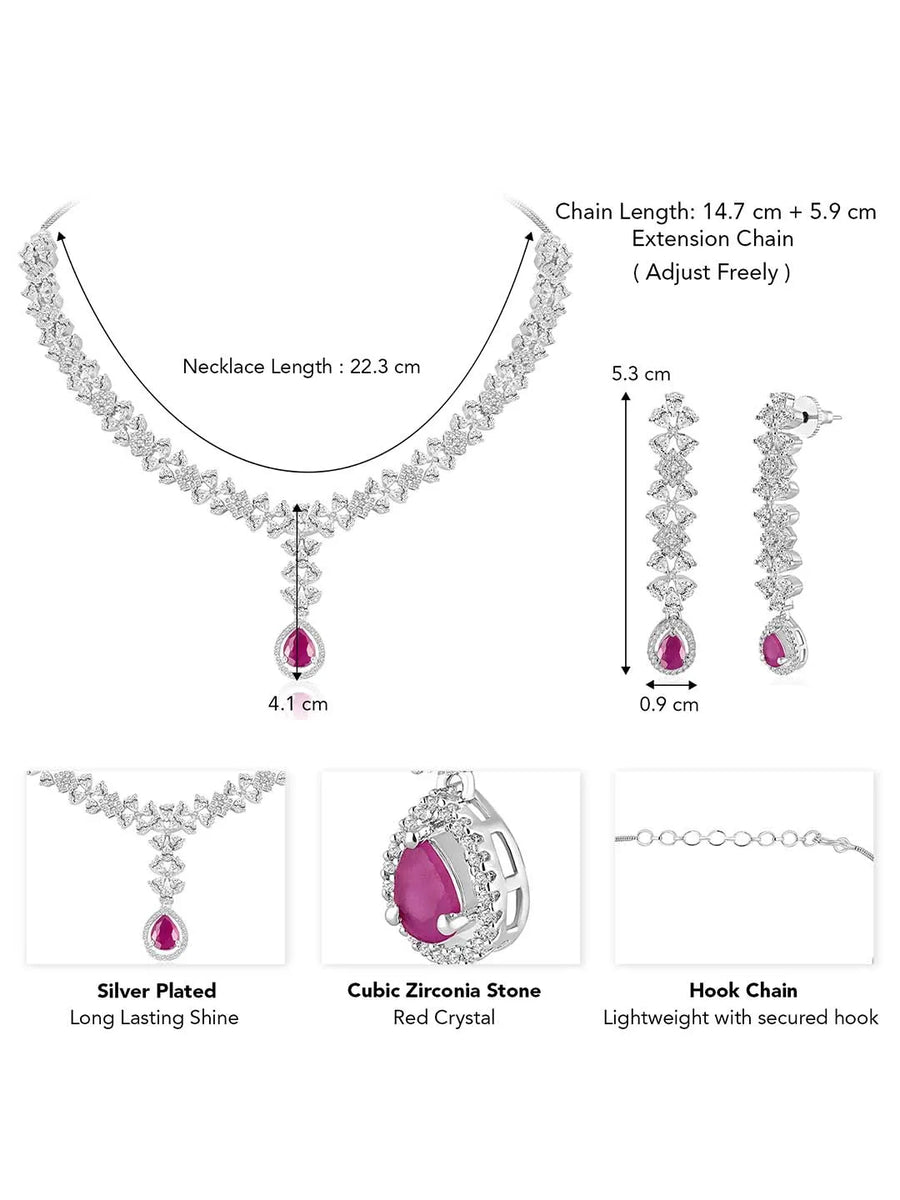 CZ Necklace Set – Elegant Sparkle Jewellery Collection by Peora
