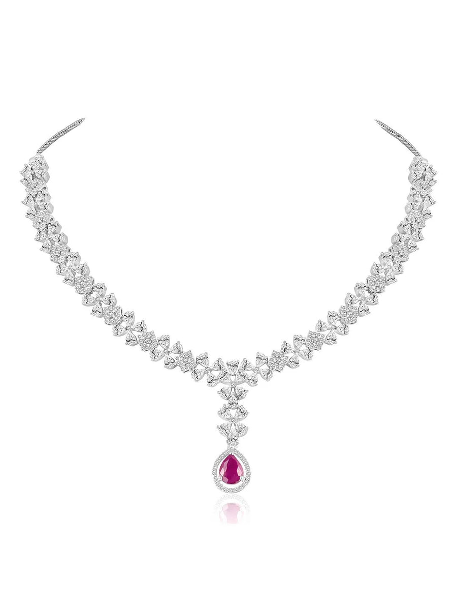 CZ Necklace Set – Elegant Sparkle Jewellery Collection by Peora
