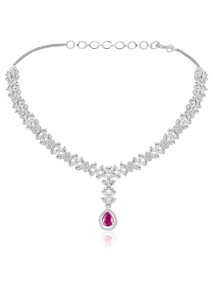 CZ Necklace Set – Elegant Sparkle Jewellery Collection by Peora
