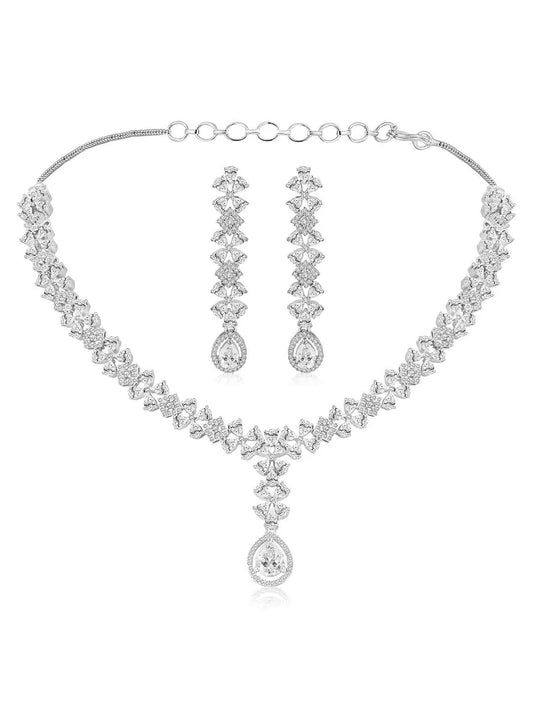 CZ Necklace Set – Elegant Sparkle Jewellery Collection by Peora
