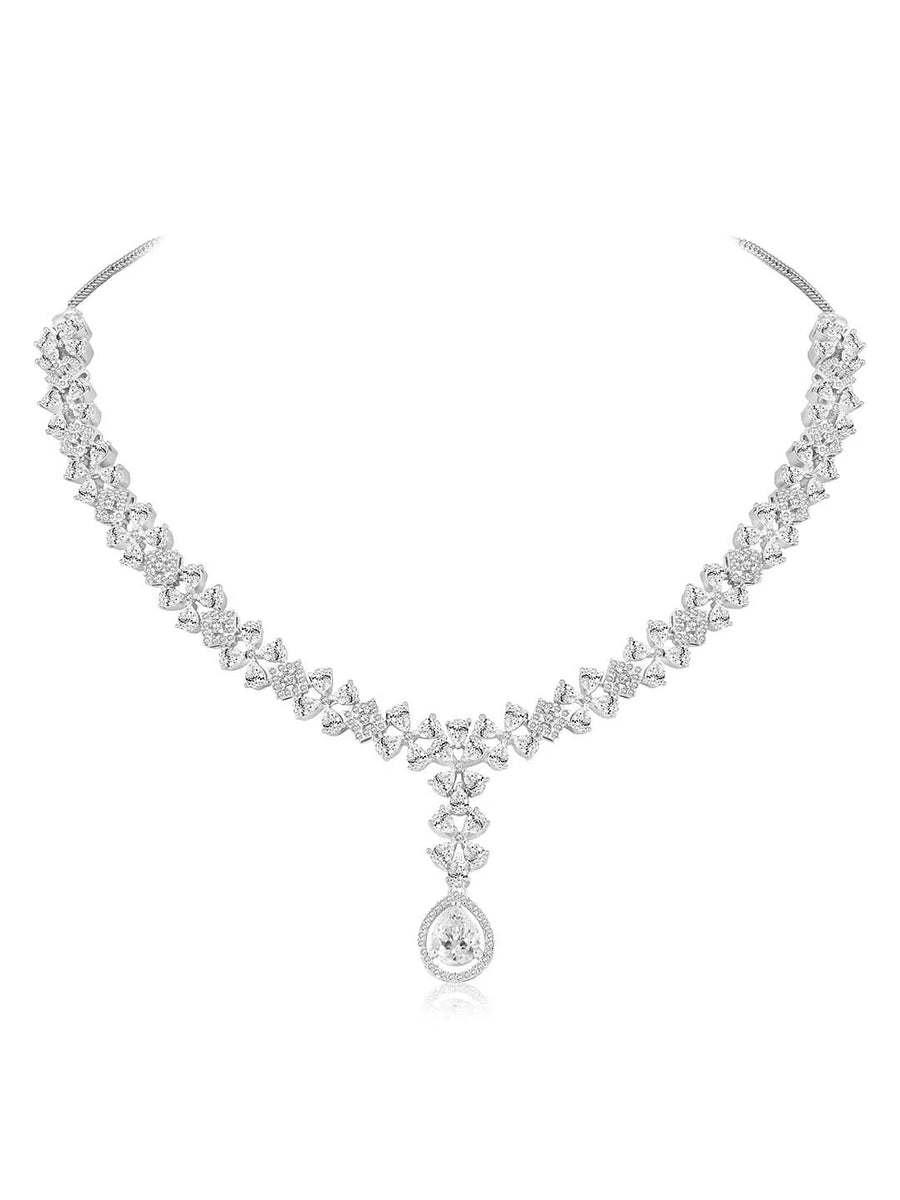 CZ Necklace Set – Elegant Sparkle Jewellery Collection by Peora
