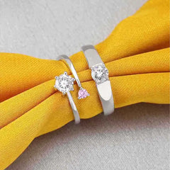 Timeless Love Solitaire Couple Rings