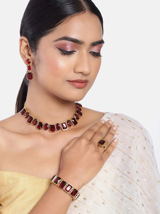Necklace Set & Ring by Peora | Coordinated Fashion Jewellery for Women

