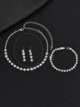 Square CZ Design Necklace Set for Women
