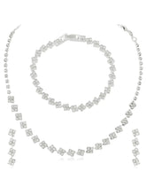 Square CZ Design Necklace Set for Women