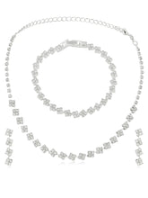 Square CZ Design Necklace Set for Women