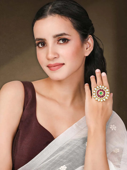 Rose Bloom Statement Ring | Elegant Floral Ring by Peora

