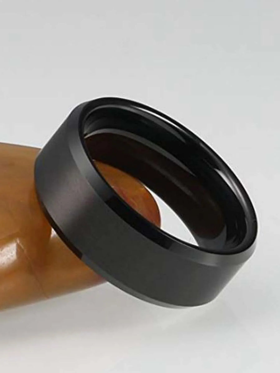 Wire Matte Finish Rings Shadow Steel Matte Finish Ring - Black – Peora